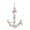 Brown wood anchor handmade wall décor with rope and shell accents.